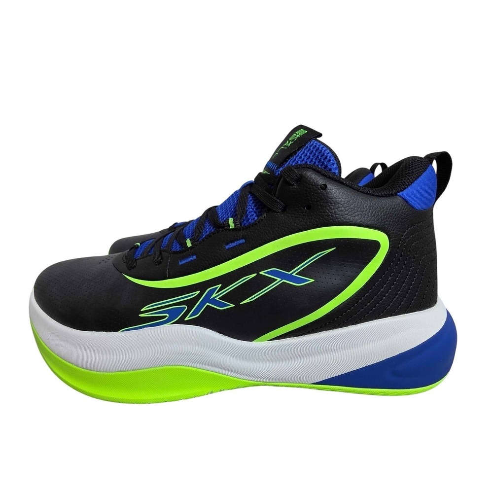 Skechers Basketball SKX League High Top Sneakers‎ Men's 11 Black Blue 253010 NWT